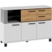 Kumode LAMIR 4D2S, Balts/Ozols artisan/Melns